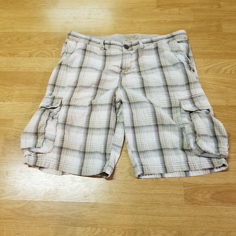 Plaid cargo shorts